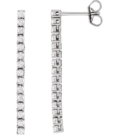 689145 Earring Set Lab-Grown Diamond Round 1.8 Mm 14K White Pair Friction Backs Included Polished 34 Ctw Lab-Grown Diamond Drop Earrings