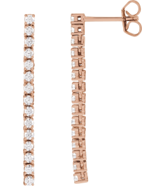 689145 Earring Set Lab-Grown Diamond Round 1.8 Mm 14K Rose Pair Friction Backs Included Polished 34 Ctw Lab-Grown Diamond Drop Earrings