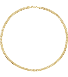 Ch1243 14K Yellow Curb 5 Mm 18 In Lobster Clasp Polished Miami Cuban Curb Chain
