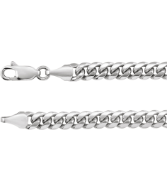 Ch1243 Sterling Silver Curb 5 Mm 18 In Lobster Clasp Polished Miami Cuban Curb Chain