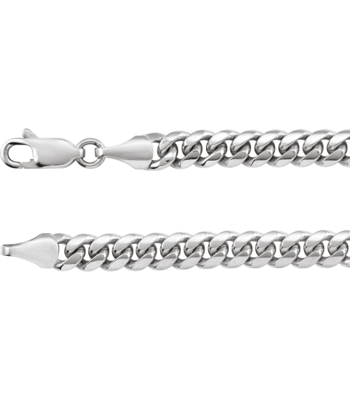 Ch1243 Sterling Silver Curb 5 Mm 18 In Lobster Clasp Polished Miami Cuban Curb Chain