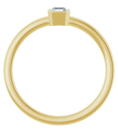 126777 Ring Set 14K Yellow Lab-Grown Diamond Asscher 3.5 X 3.5 Mm Polished 14 Ct Lab-Grown Diamond Bezel-Set Ring