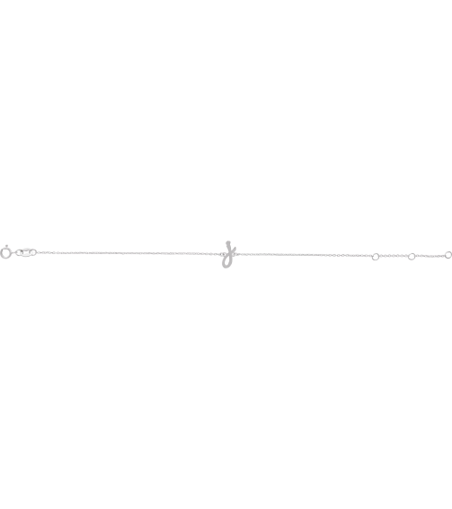 Brc957 Bracelet Platinum Initial J 6 12-7 12 In Polished Initial Bracelet