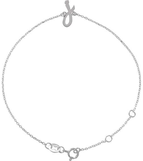 Brc957 Bracelet Sterling Silver Initial J 6 12-7 12 In Polished Initial Bracelet