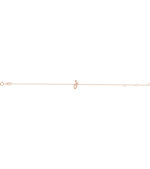 Brc957 Bracelet 14K Rose Initial J 6 12-7 12 In Polished Initial Bracelet