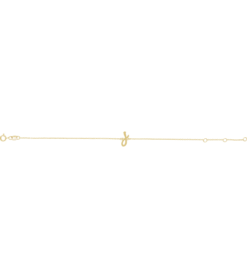 Brc957 Bracelet 14K Yellow Initial J 6 12-7 12 In Polished Initial Bracelet
