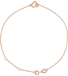 Brc957 Bracelet 14K Rose Initial A 6 12-7 12 In Polished Initial Bracelet