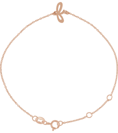 Brc957 Bracelet 14K Rose Initial F 6 12-7 12 In Polished Initial Bracelet