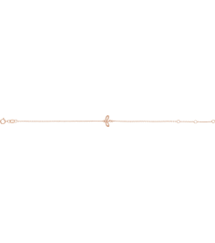 Brc957 Bracelet 14K Rose Initial F 6 12-7 12 In Polished Initial Bracelet