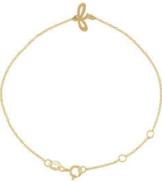 Brc957 Bracelet 14K Yellow Initial F 6 12-7 12 In Polished Initial Bracelet