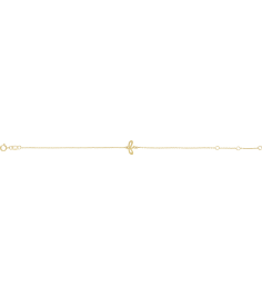 Brc957 Bracelet 14K Yellow Initial F 6 12-7 12 In Polished Initial Bracelet