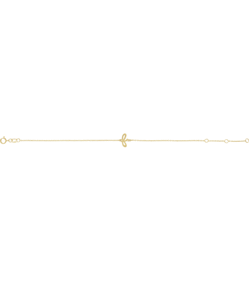 Brc957 Bracelet 14K Yellow Initial F 6 12-7 12 In Polished Initial Bracelet