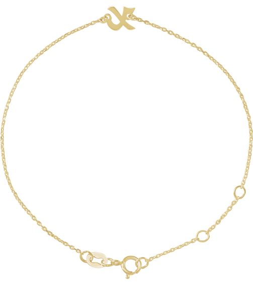 Brc957 Bracelet 14K Yellow Initial X 6 12-7 12 In Polished Initial Bracelet