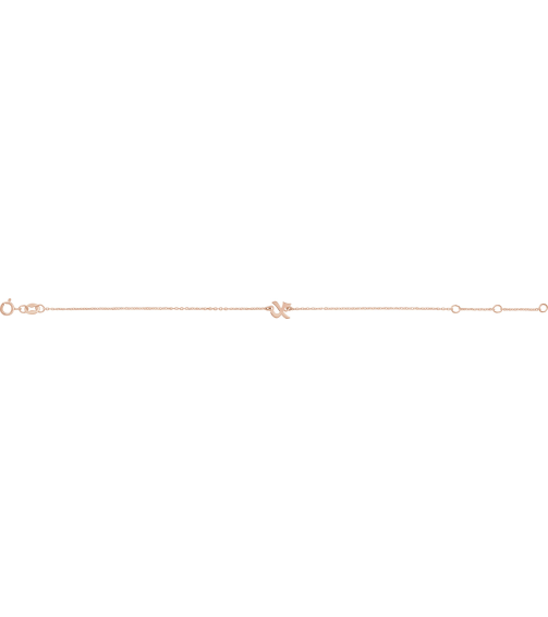 Brc957 Bracelet 14K Rose Initial X 6 12-7 12 In Polished Initial Bracelet