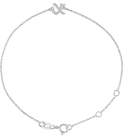 Brc957 Bracelet Sterling Silver Initial X 6 12-7 12 In Polished Initial Bracelet