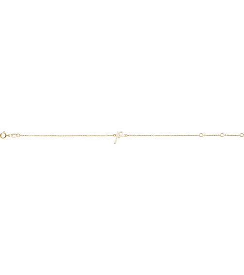 Brc957 Bracelet 14K Yellow Initial P 6 12-7 12 In Polished Initial Bracelet