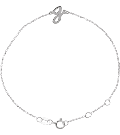 Brc957 Bracelet Sterling Silver Initial G 6 12-7 12 In Polished Initial Bracelet