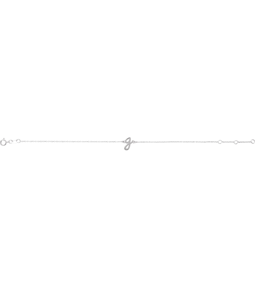 Brc957 Bracelet Sterling Silver Initial G 6 12-7 12 In Polished Initial Bracelet