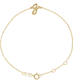 Brc957 Bracelet 14K Yellow Initial G 6 12-7 12 In Polished Initial Bracelet
