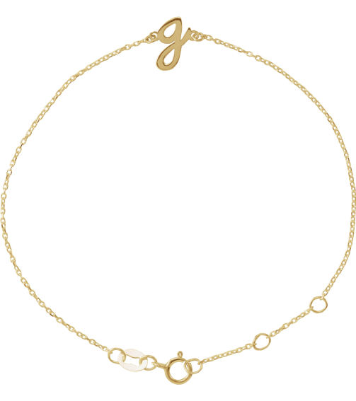 Brc957 Bracelet 14K Yellow Initial G 6 12-7 12 In Polished Initial Bracelet