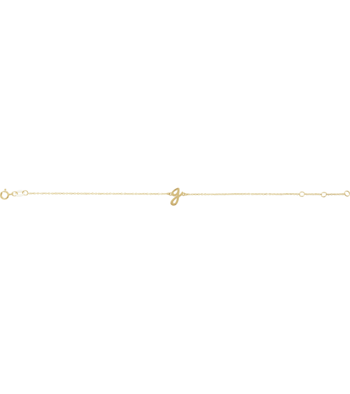Brc957 Bracelet 14K Yellow Initial G 6 12-7 12 In Polished Initial Bracelet