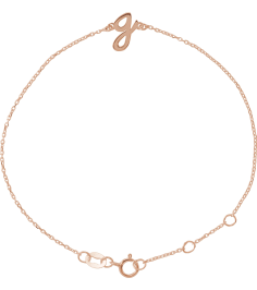 Brc957 Bracelet 14K Rose Initial G 6 12-7 12 In Polished Initial Bracelet