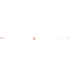 Brc957 Bracelet 14K Rose Initial G 6 12-7 12 In Polished Initial Bracelet