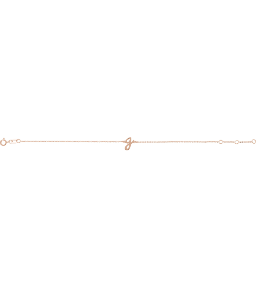 Brc957 Bracelet 14K Rose Initial G 6 12-7 12 In Polished Initial Bracelet