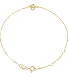 Brc957 Bracelet 14K Yellow Initial O 6 12-7 12 In Polished Initial Bracelet