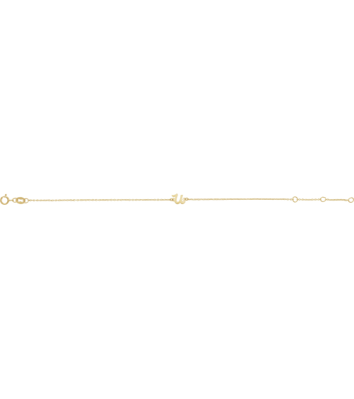 Brc957 Bracelet 14K Yellow Initial U 6 12-7 12 In Polished Initial Bracelet