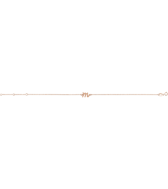 Brc957 Bracelet 14K Rose Initial M 6 12-7 12 In Polished Initial Bracelet