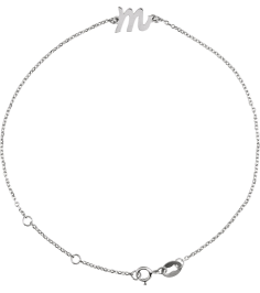 Brc957 Bracelet Sterling Silver Initial M 6 12-7 12 In Polished Initial Bracelet