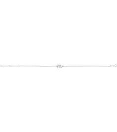 Brc957 Bracelet Sterling Silver Initial M 6 12-7 12 In Polished Initial Bracelet