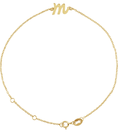 Brc957 Bracelet 14K Yellow Initial M 6 12-7 12 In Polished Initial Bracelet