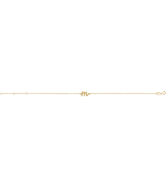 Brc957 Bracelet 14K Yellow Initial M 6 12-7 12 In Polished Initial Bracelet