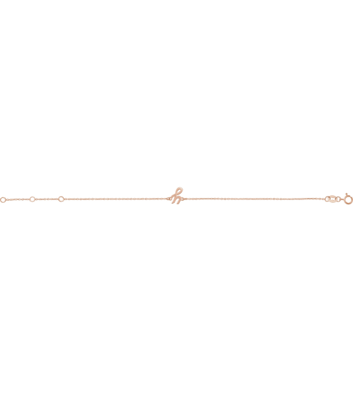 Brc957 Bracelet 14K Rose Initial Y 6 12-7 12 In Polished Initial Bracelet