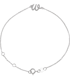 Brc957 Bracelet Platinum Initial W 6 12-7 12 In Polished Initial Bracelet