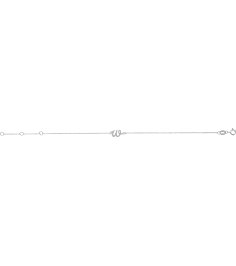 Brc957 Bracelet 14K White Initial W 6 12-7 12 In Polished Initial Bracelet