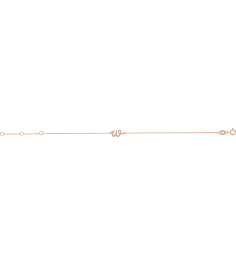 Brc957 Bracelet 14K Rose Initial W 6 12-7 12 In Polished Initial Bracelet