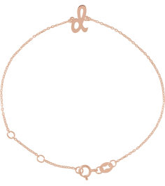 Brc957 Bracelet 14K Rose Initial D 6 12-7 12 In Polished Initial Bracelet