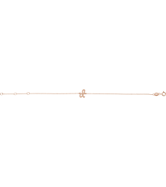 Brc957 Bracelet 14K Rose Initial D 6 12-7 12 In Polished Initial Bracelet