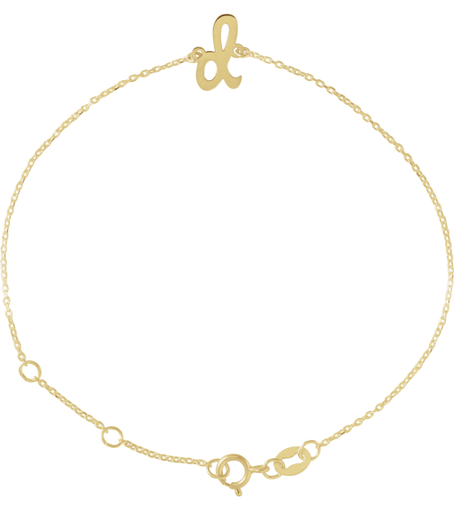 Brc957 Bracelet 14K Yellow Initial D 6 12-7 12 In Polished Initial Bracelet