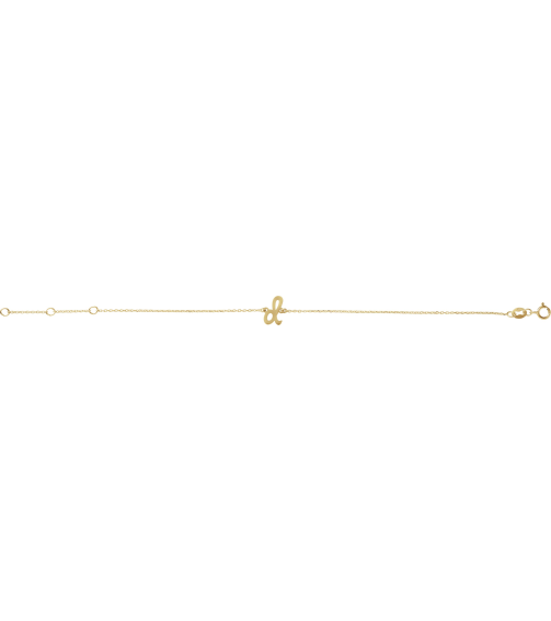 Brc957 Bracelet 14K Yellow Initial D 6 12-7 12 In Polished Initial Bracelet