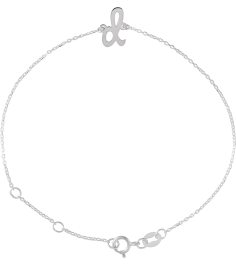 Brc957 Bracelet 14K White Initial D 6 12-7 12 In Polished Initial Bracelet