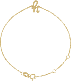 Brc957 Bracelet 14K Yellow Initial H 6 12-7 12 In Polished Initial Bracelet