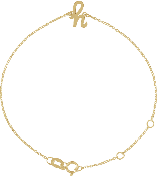 Brc957 Bracelet 14K Yellow Initial H 6 12-7 12 In Polished Initial Bracelet