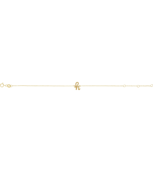Brc957 Bracelet 14K Yellow Initial H 6 12-7 12 In Polished Initial Bracelet