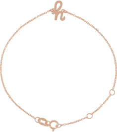 Brc957 Bracelet 14K Rose Initial H 6 12-7 12 In Polished Initial Bracelet