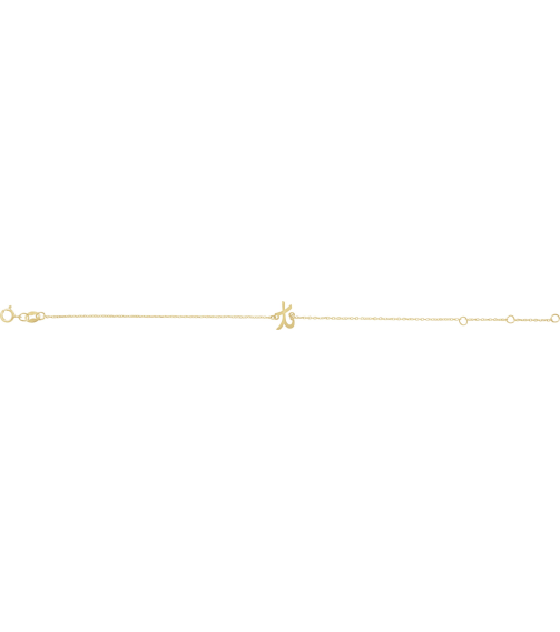 Brc957 Bracelet 14K Yellow Initial T 6 12-7 12 In Polished Initial Bracelet