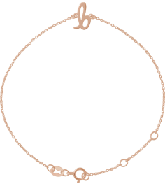 Brc957 Bracelet 14K Rose Initial B 6 12-7 12 In Polished Initial Bracelet